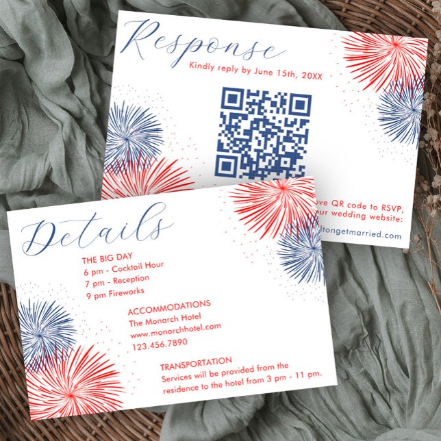 Fireworks & Forever RSVP & Details Cards (Creator Uploaded)