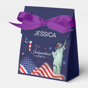 Fireworks Fourth Of July With The Statue Of Libert Favour Box