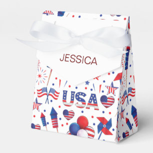 Fireworks Fourth Of July With The Statue Of Libert Favour Box