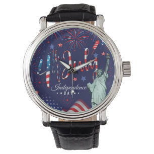 Fireworks Fourth Of July With The Statue Of Libert Watch