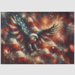 Fireworks Freedom Patriotic Eagle Decoupage Paper