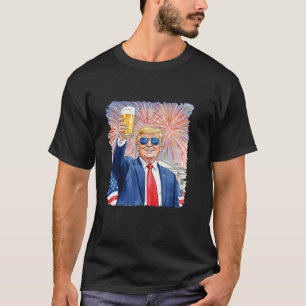 Fireworks Funny Trump Patriotic American Happy 4th T-Shirt
