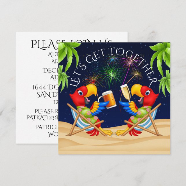 FIREWORKS Get Together Invitation (Front/Back)