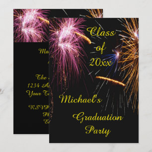 Fireworks Graduation Party Invitation