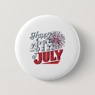 Fireworks Happy 4th Of July American Independence 6 Cm Round Badge
