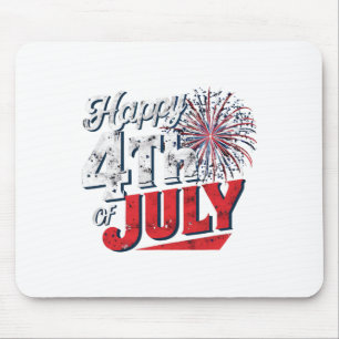 Fireworks Happy 4th Of July American Independence Mouse Pad