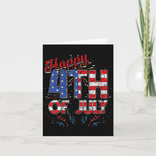 Fireworks Happy 4th Of July Us Flag American 4th O Card