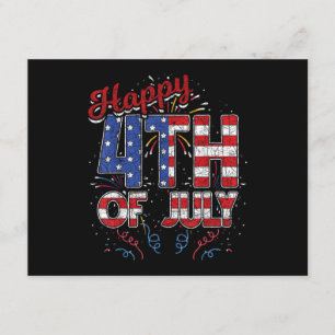 Fireworks Happy 4th of July US Flag American 4th o Enclosure Card