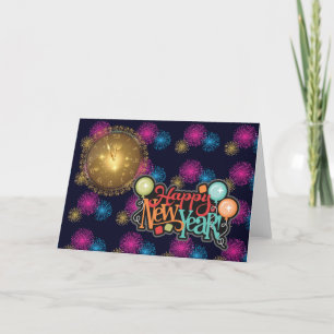 Fireworks - "Happy New Year" Holiday Card