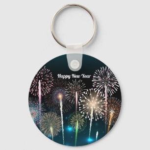 Fireworks Happy New Year Keychain