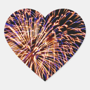 Fireworks Heart Sticker