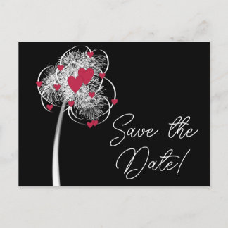 Fireworks & Hearts Save the Date Postcard