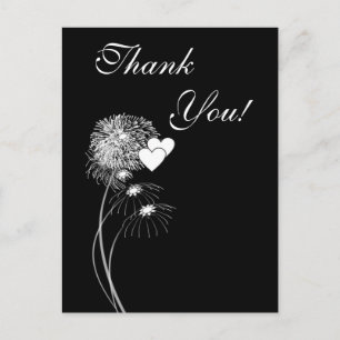 Fireworks & Hearts Thank You Postcard
