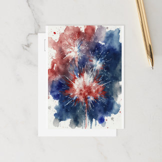 Fireworks Holiday Postcard