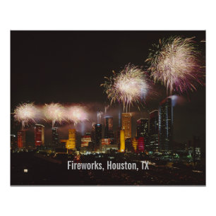 Fireworks, Houston, Texas Poster