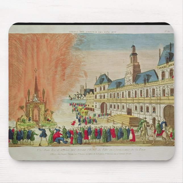 Fireworks in front of the Hotel de Ville in Paris Mouse Pad (Front)