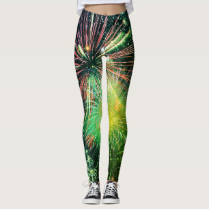 Fireworks in Green Finale Leggings