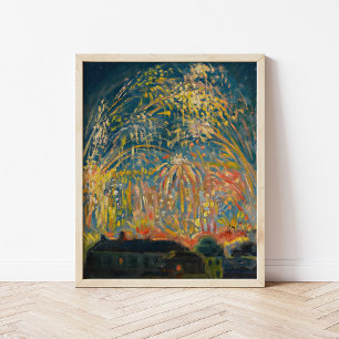 Fireworks in Nice   Nikolai Tarkhov Poster