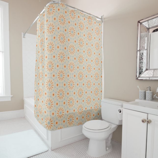Fireworks-Inspired Pattern - Shower Curtain (In Situ)
