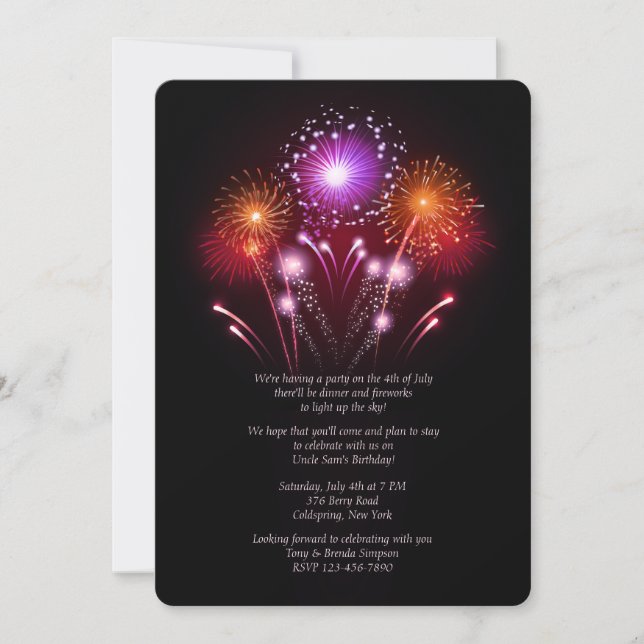 Fireworks Invitation (Front)