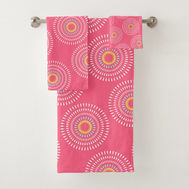 Fireworks Japanese Cherry Bath Towel Set (Insitu)