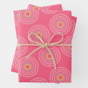 Fireworks Japanese Cherry Wrapping Paper Sheet