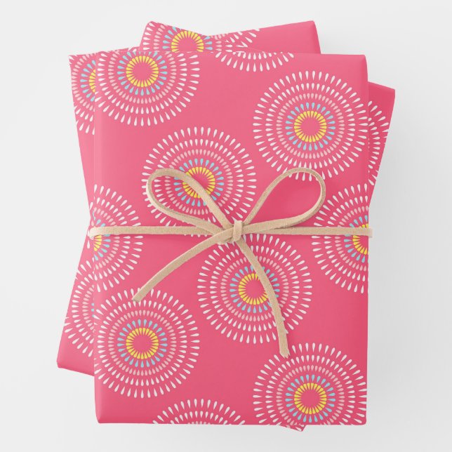 Fireworks Japanese Cherry Wrapping Paper Sheet (In situ)