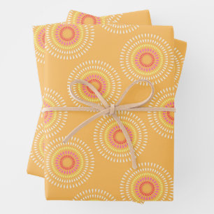 Fireworks Japanese Mustard Wrapping Paper Sheet
