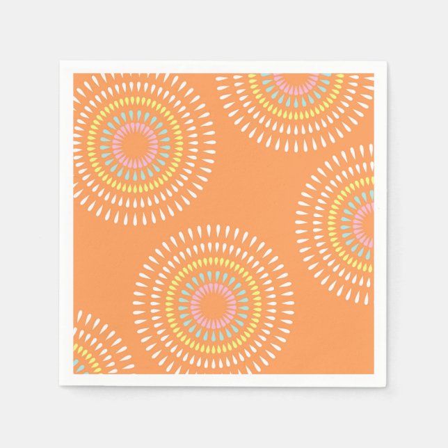 Fireworks Japanese Orange Napkin (Front)