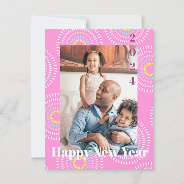 Fireworks Japanese Pink Card (Front)