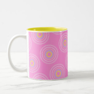 Fireworks Japanese Pink Two-Tone Coffee Mug