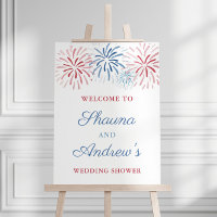 Fireworks July 4th Couples Wedding Shower Welcome