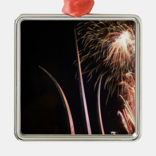 Fireworks light up the Air Force Memorial Metal Tree Decoration