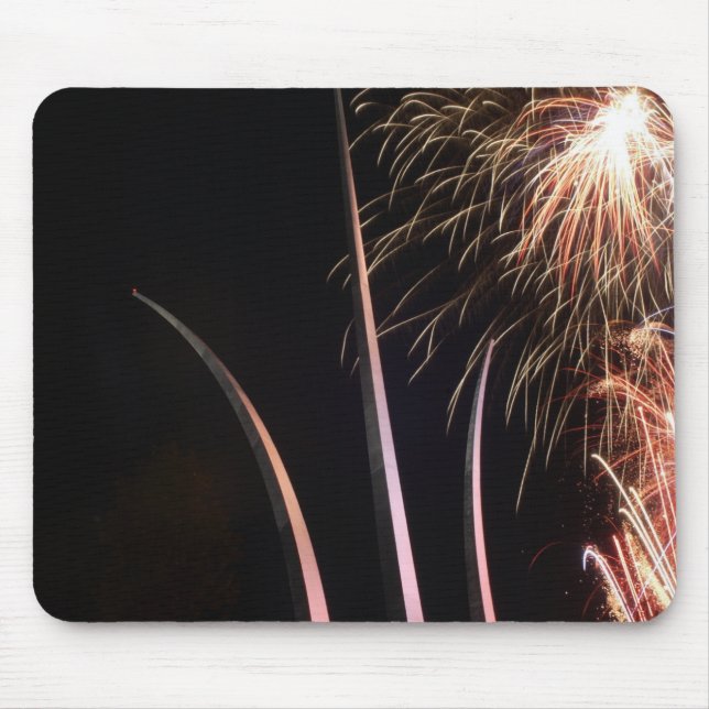 Fireworks light up the Air Force Memorial Mouse Pad (Front)