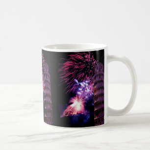 Fireworks lighting Tower of Pisa Mug