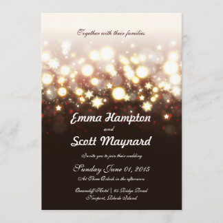 Fireworks lights and stars classic wedding invite