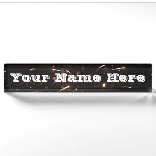Fireworks Name Desk Plate
