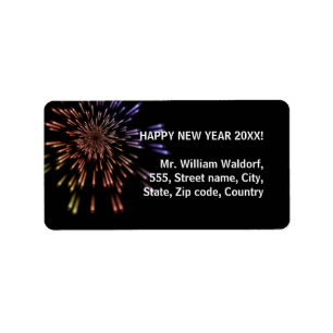 Fireworks New Year Label