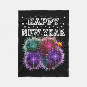 Fireworks New Year's Eve Party  Fleece Blanket