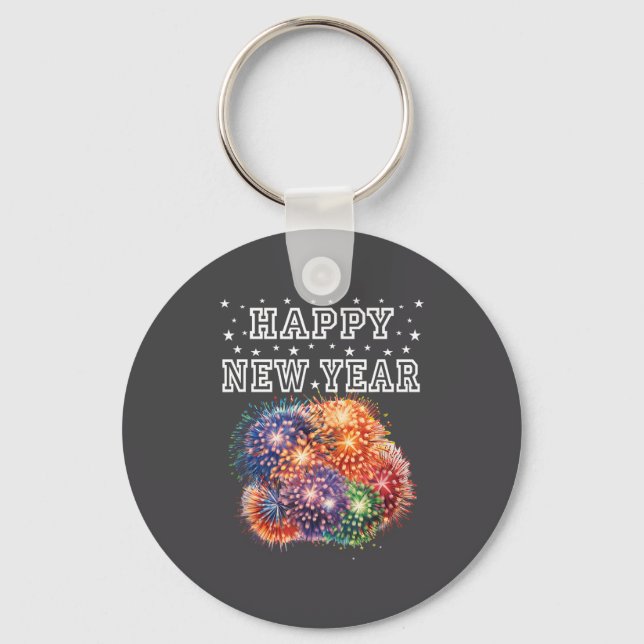Fireworks New Year's Eve Party  Key Ring (Front)