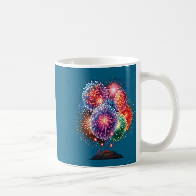 Fireworks New Year's Eve Party Long Sleeve  Coffee Mug (Right)