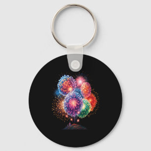 Fireworks New Year's Eve Party Long Sleeve  Key Ring