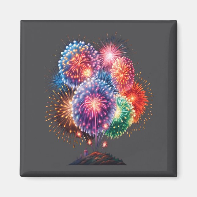Fireworks New Year's Eve Party Long Sleeve  Magnet (Front)