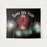 Fireworks New Years Photo Booth Backdrop Banner