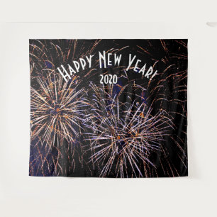 Fireworks New Years Photo Booth Backdrop Banner Tapestry