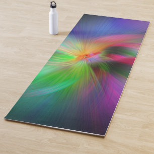 Fireworks of colours - fractal art   yoga mat