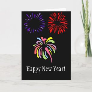 Fireworks on black blank card