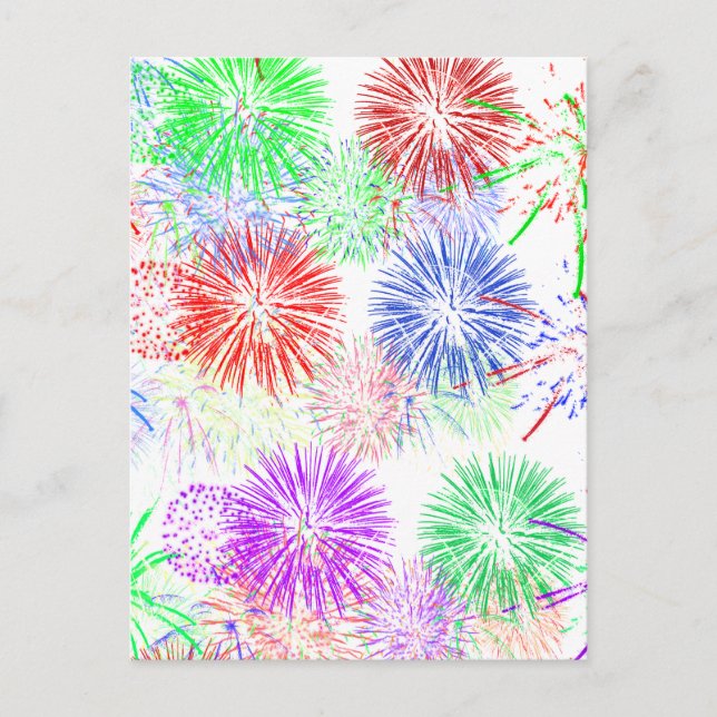 Fireworks on Blank (Add background colour) Postcard (Front)