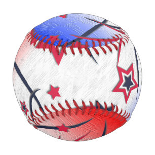 Fireworks on Red White Blue Baseball