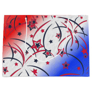 Fireworks on Red White Blue Large Gift Bag
